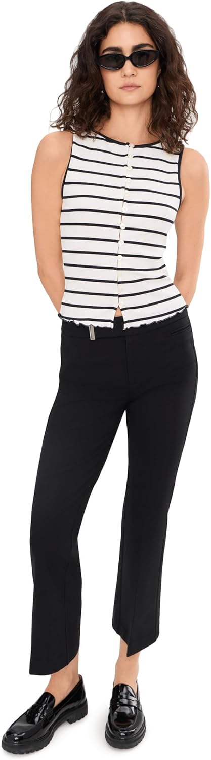 Liverpool Los Angeles, Womens, Mid-Rise Crop Flare Pant with Extended Tab 27.5" Inseam
