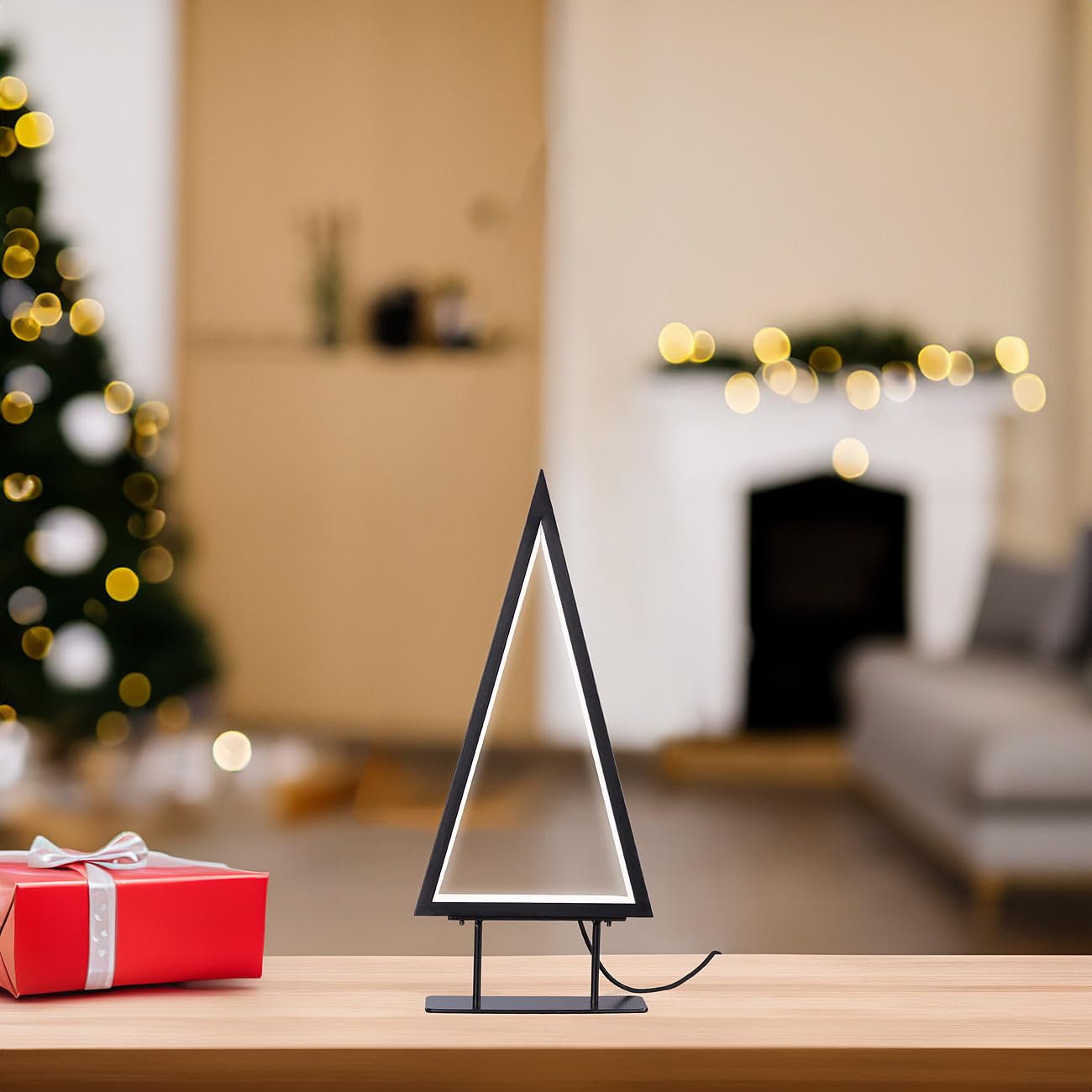 Carlo Milano Deko Baum: 3er-Set Design-Metall-Weihnachtsbäume, 36 cm, 46 cm & 70 cm Höhe, USB (LED Tanne, Weihnachtsbaum LED Metall, Weihnachtsbaumbeleuchtung)