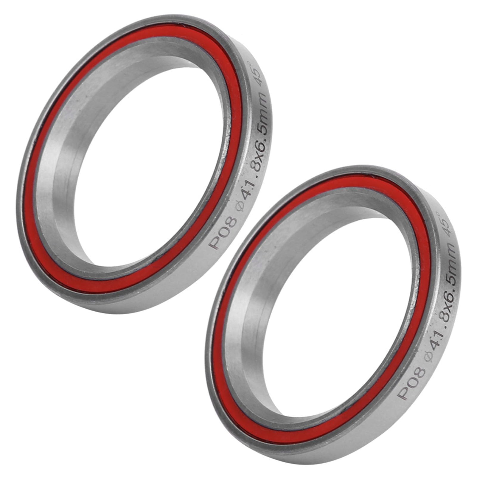 Mountain Bicycle Double Sealed Bearing Headset Accessory for Competition, Road Bicycles - Steel Red 2PCS