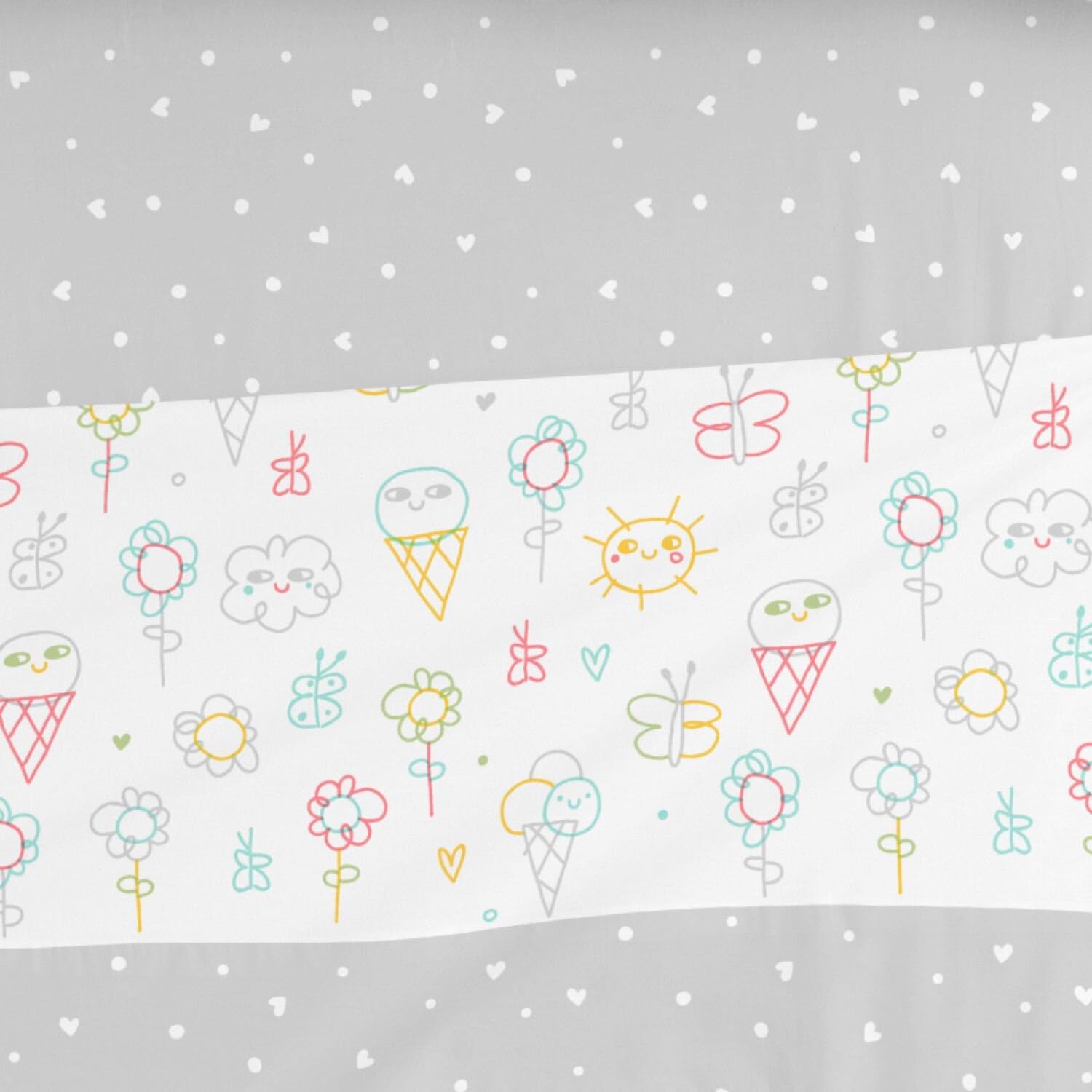 Burrito Blanco│Sábanas Infantiles, Cama de 90 (+ Medidas Disponibles)│Algodón 100%│Tacto Suave│Diseño 016, Gris
