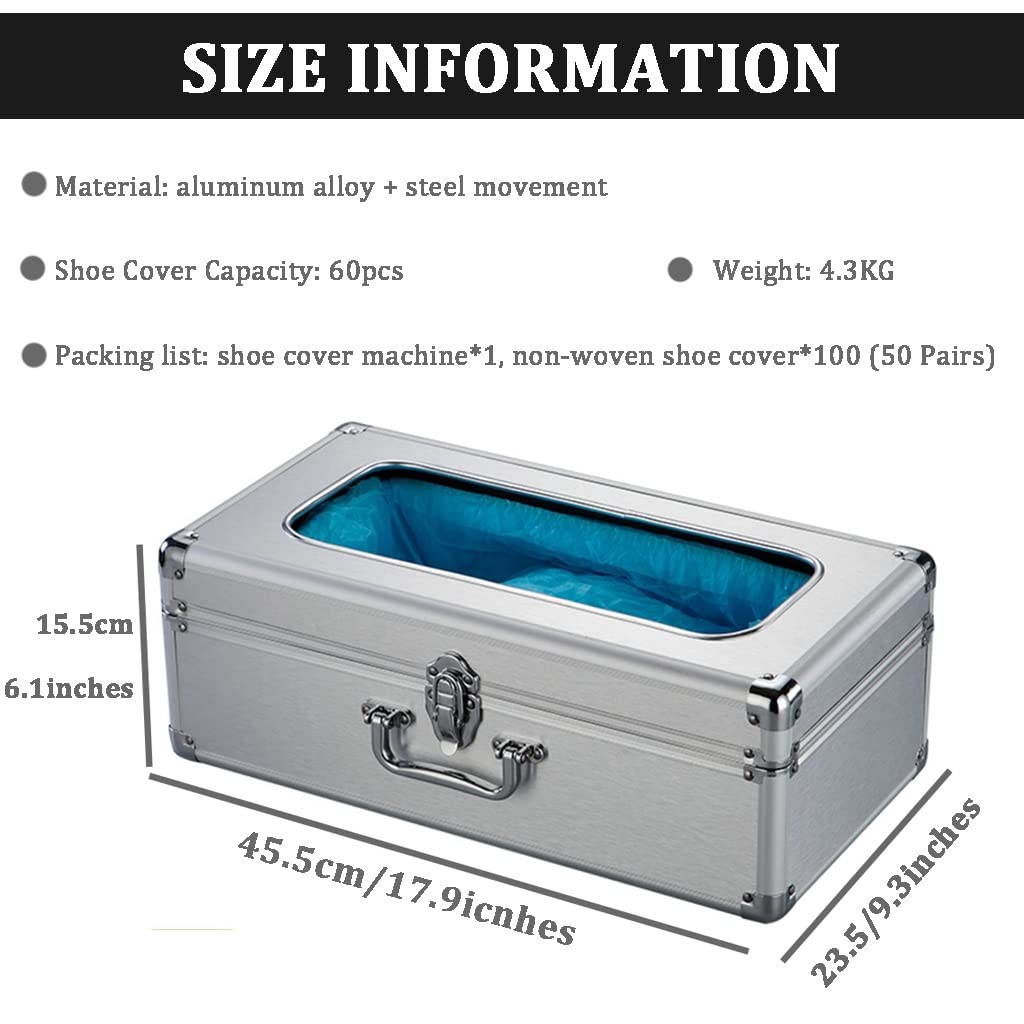 Lot de 100 couvre-chaussures intelligents pour intérieur et intérieur, en alliage d'aluminium, mouvement automatique, couvre-chaussures non tissé