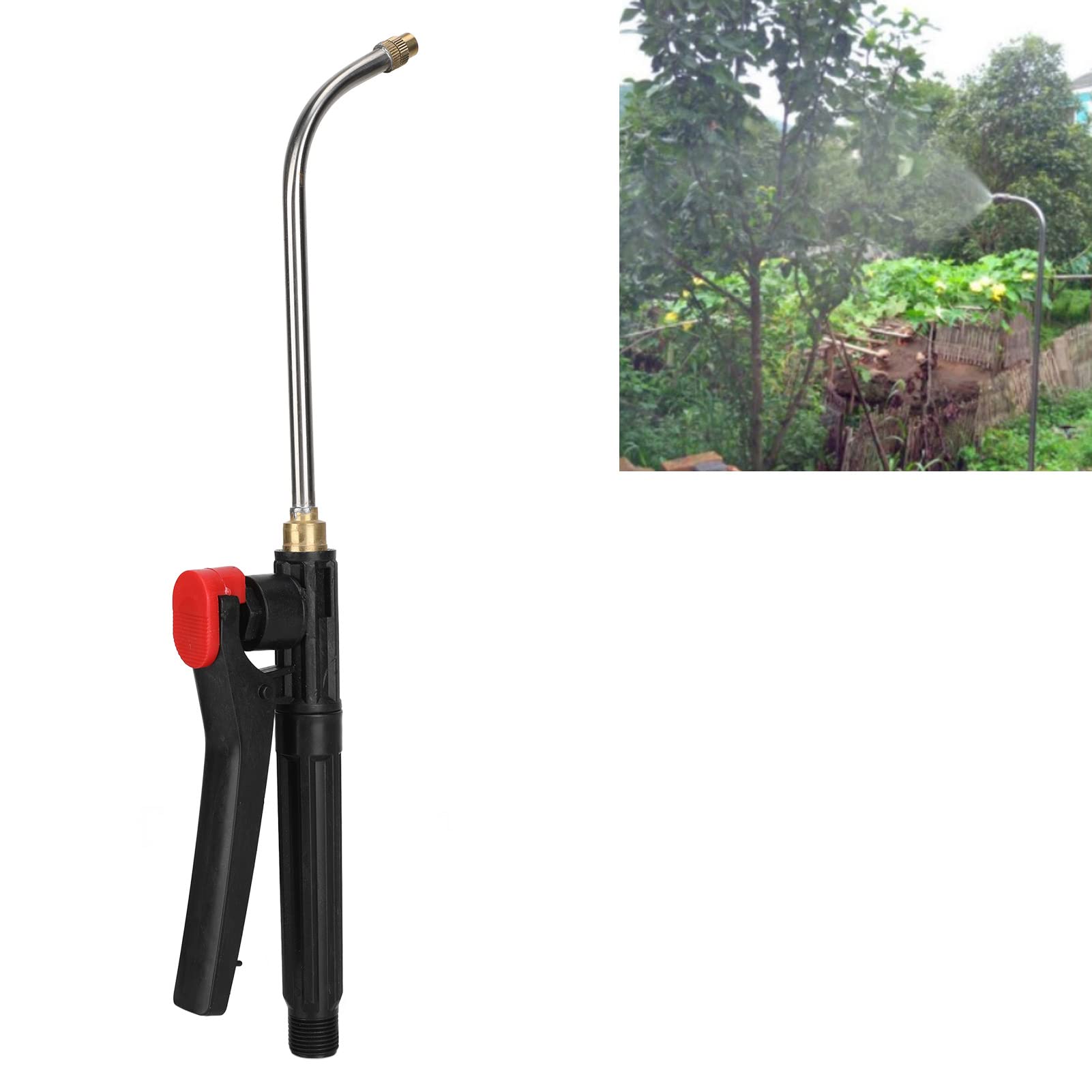 Natudeco Sprayer Wand G3/8 External Thread Watering Wand for Garden Hose High Pressure Sprayer Wand with Curved Nozzle Fine Atomization Adjustable Copper Nozzle