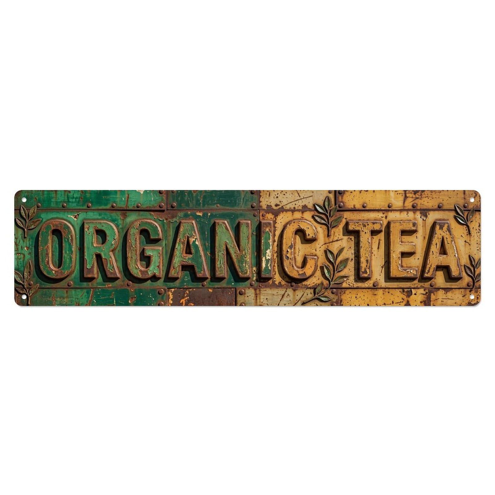 Organic Tea Vintage Kitchen Metal Tin Sign