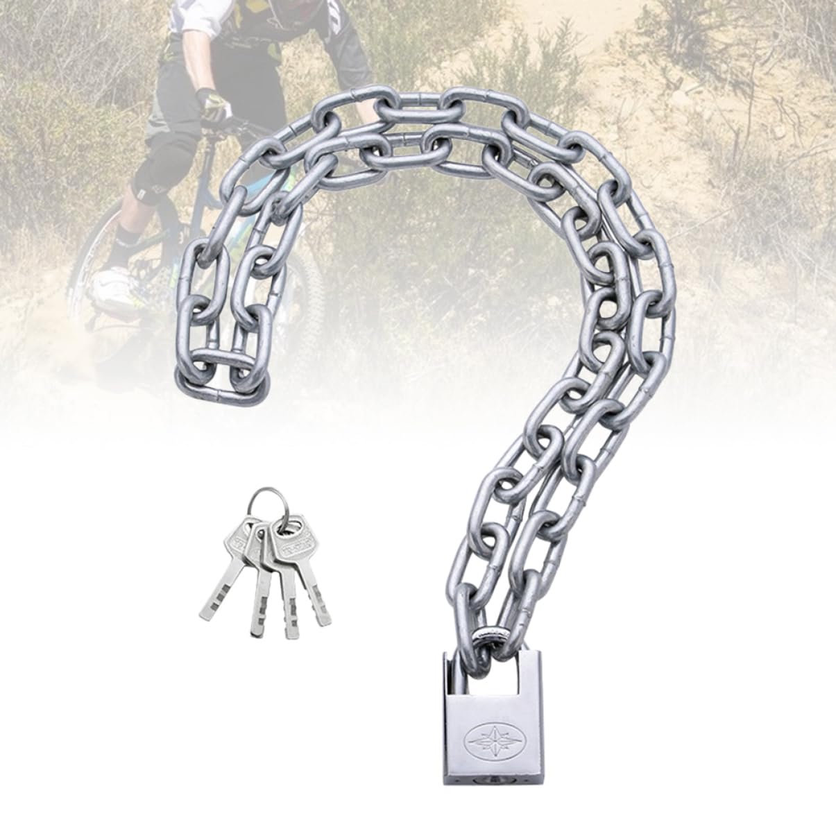 Antivol de Vélo à Chaîne Robuste en Acier Galvanisé Argenté | Vélo et Trottinette, Usage Camping et Barbecue, Solide et Pratique au Quotidien