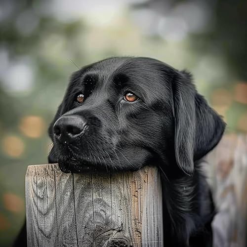 Ourtimfun Kits de pintura de diamantes 5D para bricolaje, perros negros, labrador, cuentas redondas, arte de diamantes, punto de cruz, pintura de