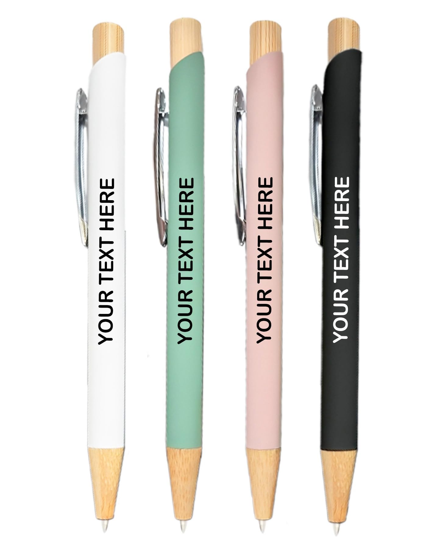 Hoolaroo Personalised Pens – Custom Text Printed Push-Button Biros Black Ink – Packs of 10, 25, 50, 100 – Promotional, Business, Events, Gifts 100 Black