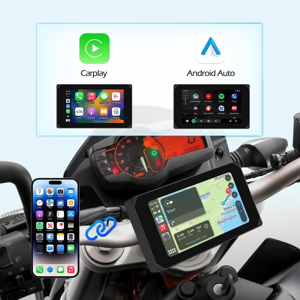Amazon.co.jp: VSYSTO バイク用ドライブレコーダー CarplayとAndroid