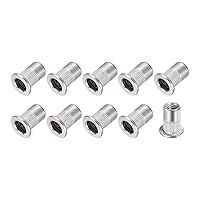 Vista 15 de METALLIXITY Tuercas de remache (M3) 25 piezas, tuercas roscadas de aleación de aluminio, para sujetadores mecánicos de muebles, tono plateado