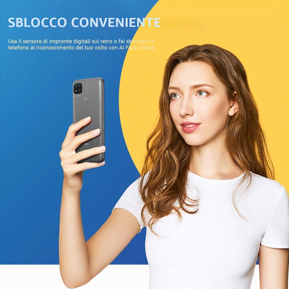 Xiaomi Redmi 9C Teléfono 2GB RAM + 32GB ROM, 6.53” Display Sbavature, Octa-Core Processore, 5MP Anteriore & 13 MP Triple Telecamere Globale Version (Grigio)
