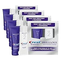 Vista 11 de Crest 3D White Brilliance - Kit de 2 pasos, pasta de dientes blanca Crest 3D, pasta de dientes de limpieza profunda (4 onzas) + gel blanqueador