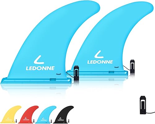 LEDONNE Aleta de surf y SUP de 9 "2 piezas (USD 4.99-5.491 unids) - Aleta central de 9 pulgadas para tabla de surf y tabla de remo con 1 pin
