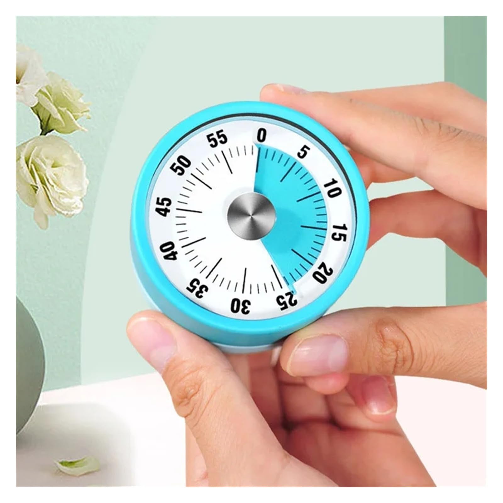 Edelstahl Timer Mechanischer Küchentimer 60 Minuten Alarm Kochen Timer mit Uhr Timer