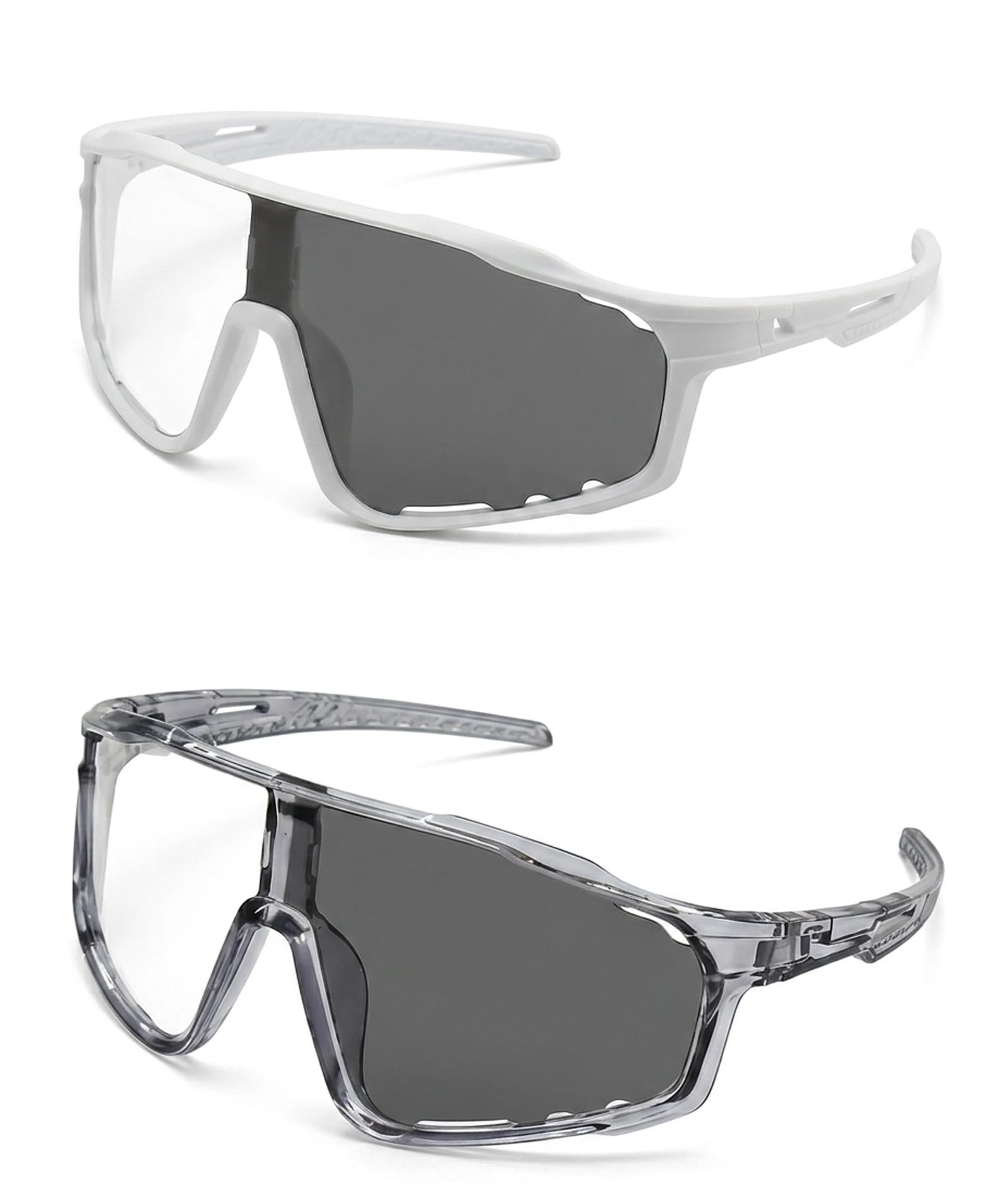 vihaanta 2PCS Photochromic Sunglasses for Men, Advanced Adaptive Lenses Technology, Outdoor Sports Eyewear for Cycling Running Hiking, UV400 Protection with Grey and White-picture-51