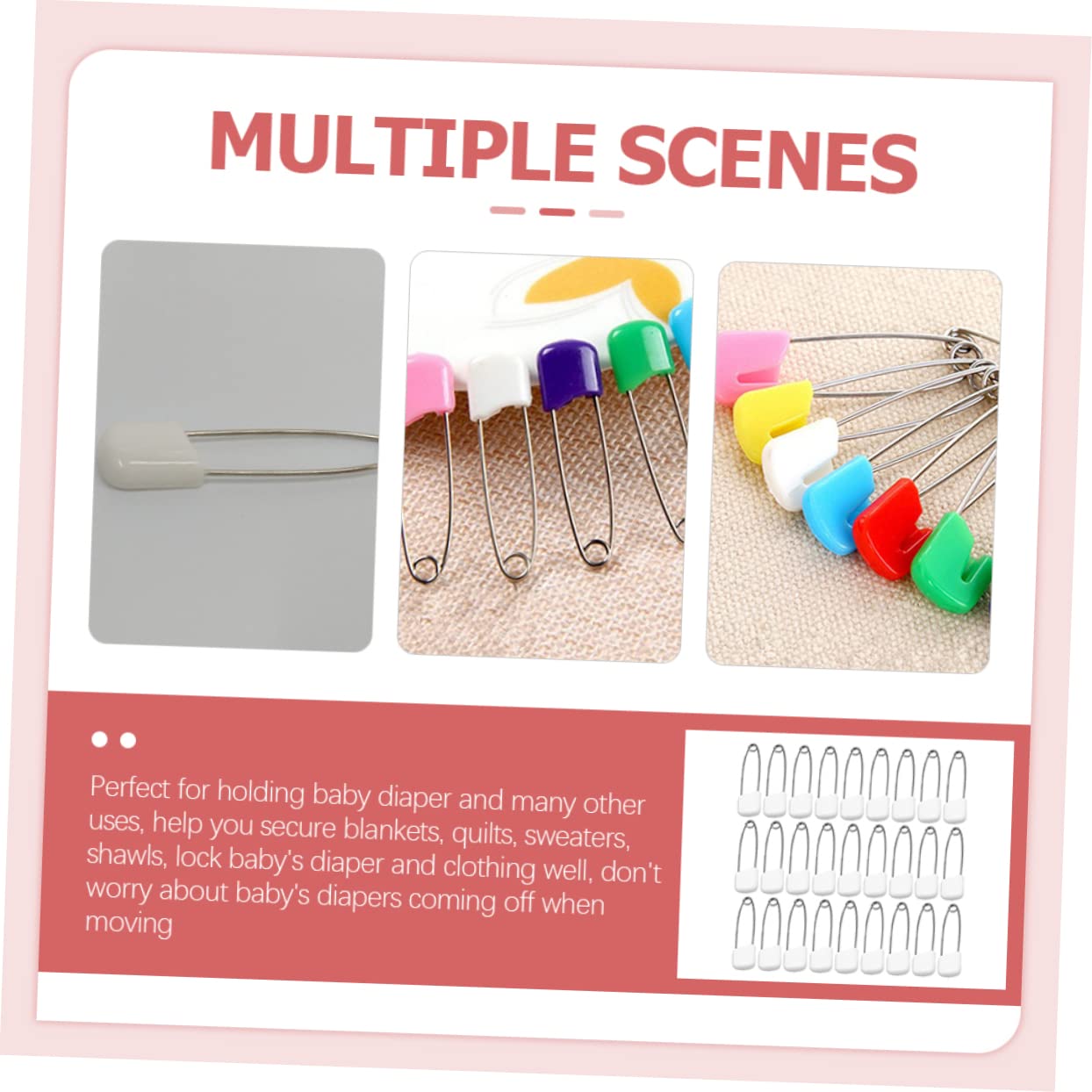 SHINEOFI 300stücke Sicherheitsnadeln Kunststoff Hochwertige Windelstifte Mit Verriegelbarem Kopf Für Handwerk Und Babyparty