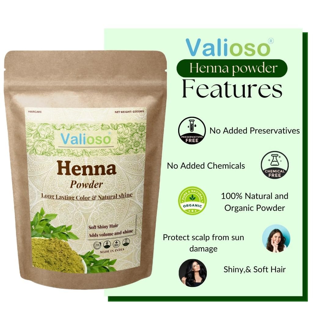 Valioso Pure Henna Indigo Powder Combo For Black Hair (100 Gms Each) 2