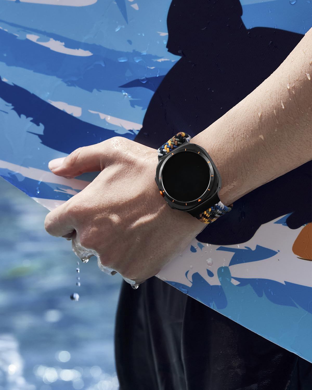 Braided Stretchy Band Compatible with Samsung Galaxy Watch Ultra Bands 47mm, Quick-Drying Breathable Nylon Sport Strap for Samsung Watch 7/8 Ultra (2025/2024) Men Women