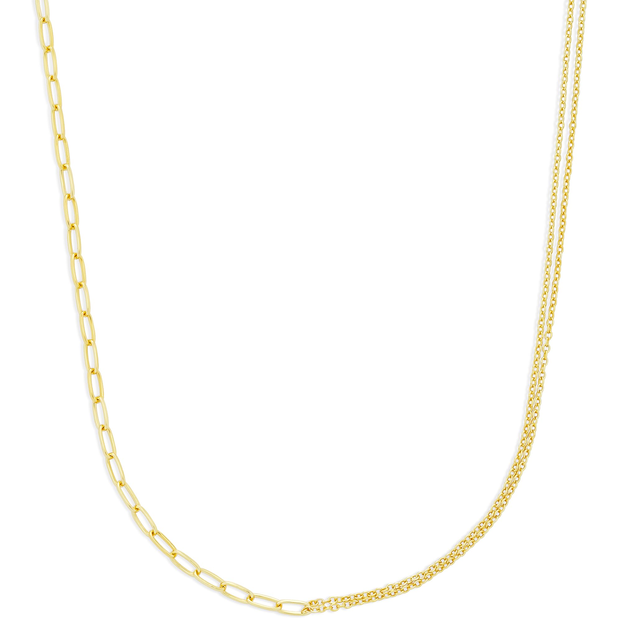 Amazon Essentials 14K Gold Plated Paperclip And Cable Chain 18", Yellow 14K Gold