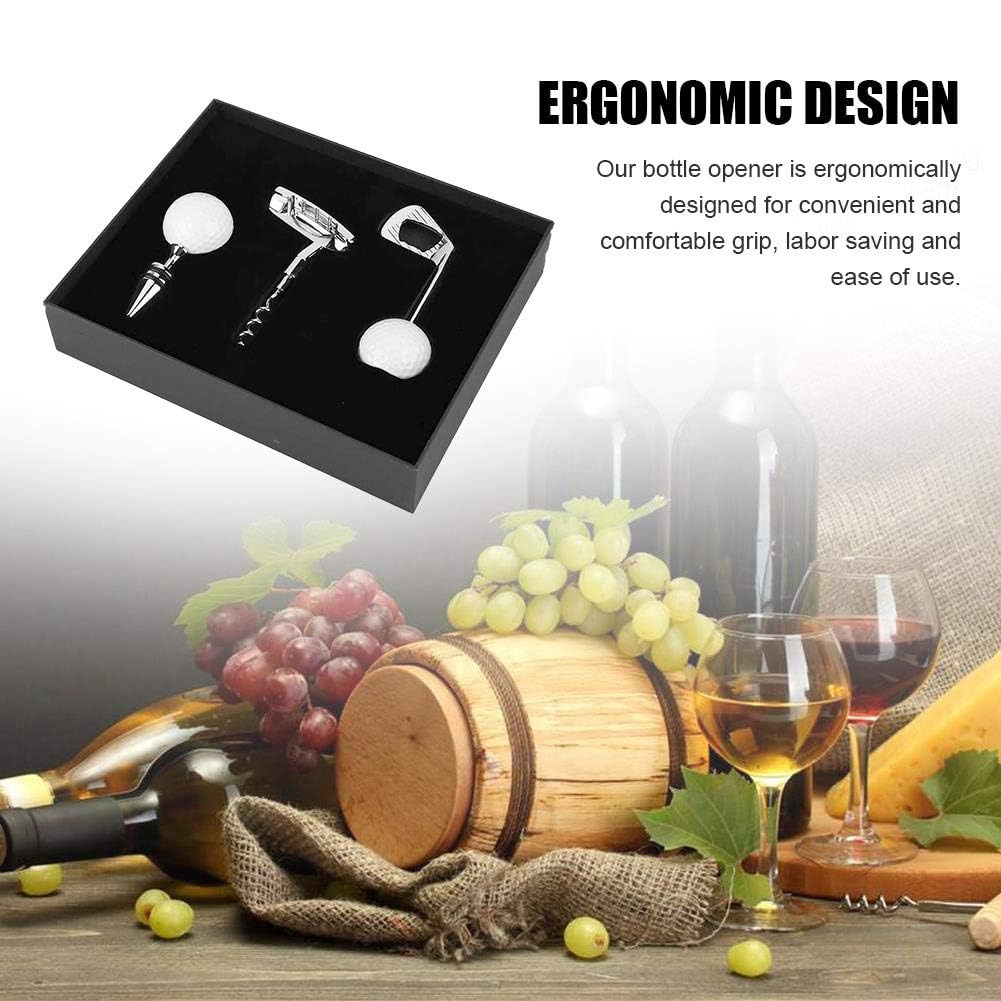 Juego de abridor de botellas de golf, Cerveza en forma de golf Abridor de corcho de vino Herramienta de cocina abridor de botellas de aleación de zinc con tapón de botella de vino