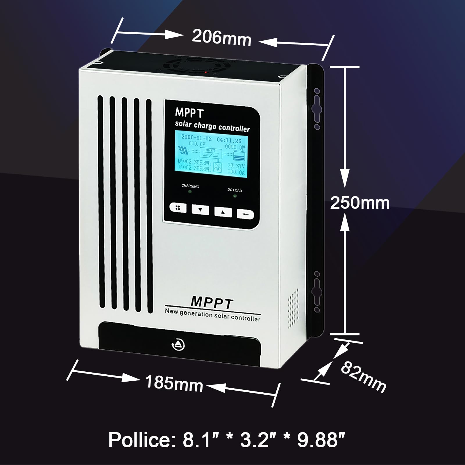 96V 45A Caricatore solare MPPT PV 4500W DC180V | Compatibile 48V/60V/72V/96V – con Riattivazione Batteria al Litio – per Sistemi Solari