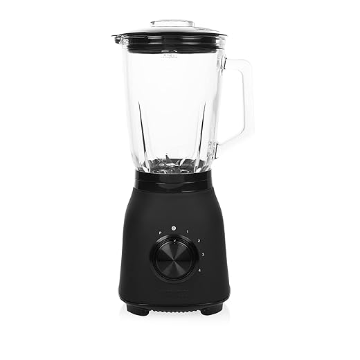 Princess 212092 Black Steel Blender 1000 – four speed settings – 1.5L Glass jug - 1000W - 6 stainless steel blades