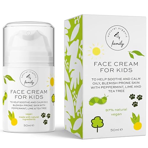 Miniatura 1 de Crema hidratante facial suave para niños y preadolescentes, nutritiva y calmante para todo tipo de piel, ingredientes naturales, ácido hialurónico y