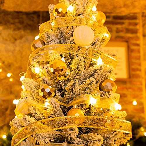 Artificial Christmas Trees,Classic Pencil Tree With White Snow Flocked,Unlit 5/6/7Ft #TOP2