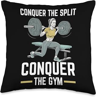 Bulgarian Squat Exercise Bodybuilding Fitness Workout Gym Throw Pillow