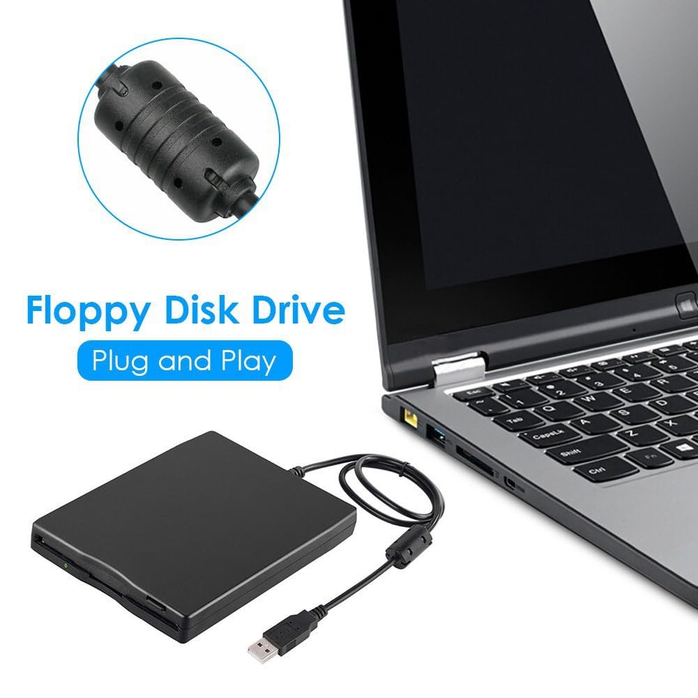 Lettore floppy disk USB da 3,5 pollici, portatile, 1,44 MB, FDD, per 7, 8, 2000, XP, Vista, PC, laptop, facile da usare