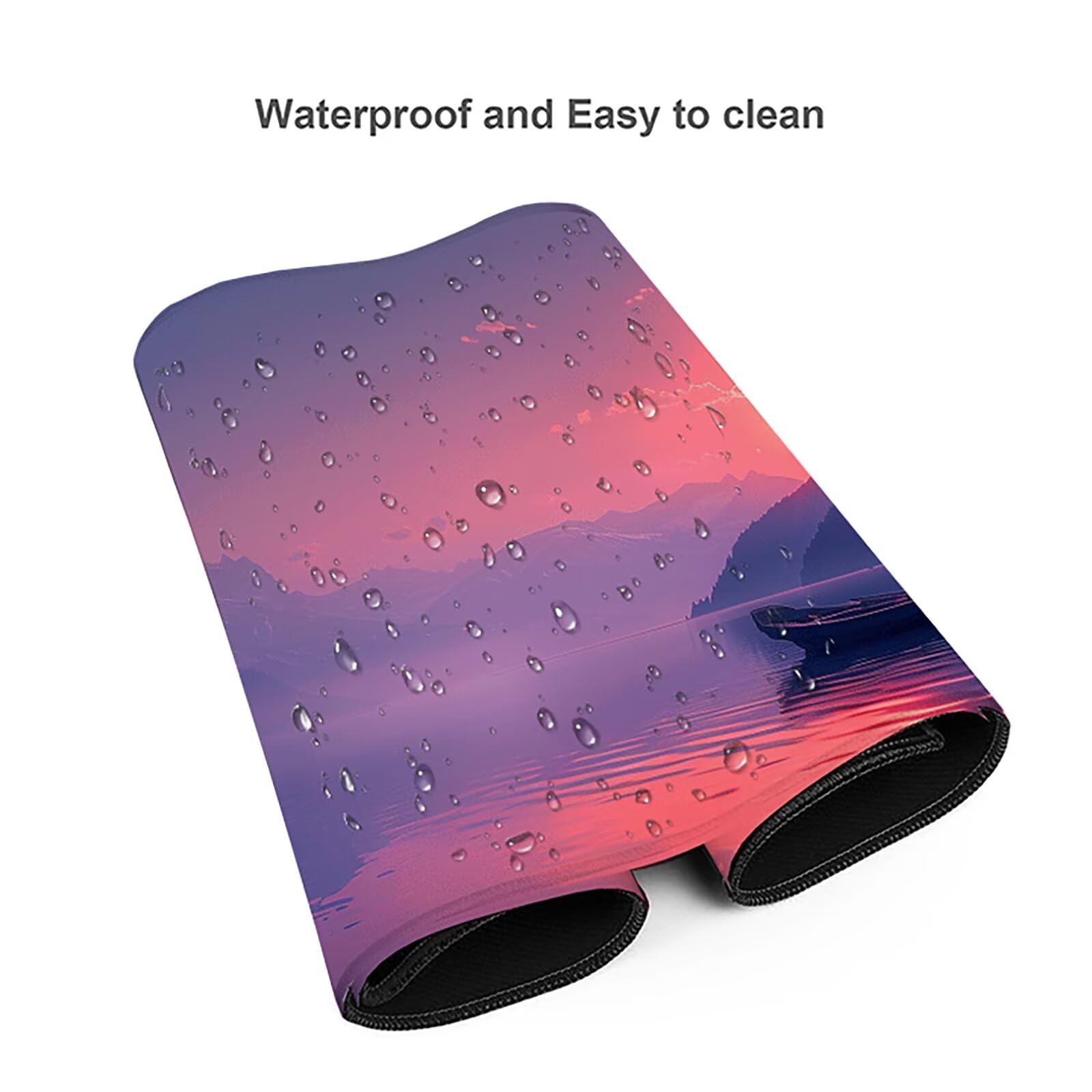 Amanecer Alfombrilla Ratón Gaming XXL 1500 x 800 mm, Alfombrilla Gaming PúRpura Mousepad con Base de Goma Antideslizante, Impermeable Desk Mat para Teclado y Raton, Accesorios Gaming, Regalos B-X