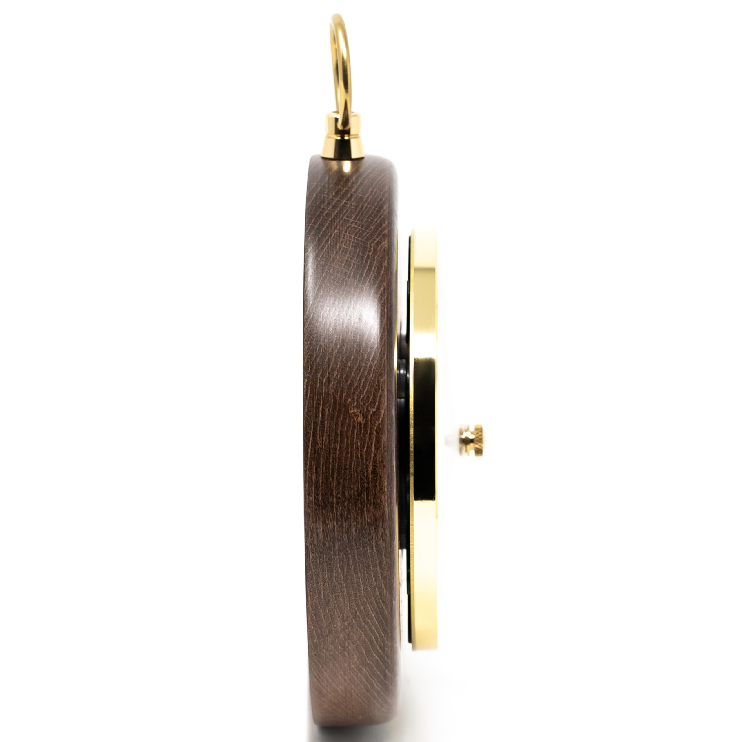 Fischer 1366R-12 Barometer - 140 mm Druckmessgerät mit Echtholz-Gehäuse nussbaumfarben gebeizt - Made in Germany