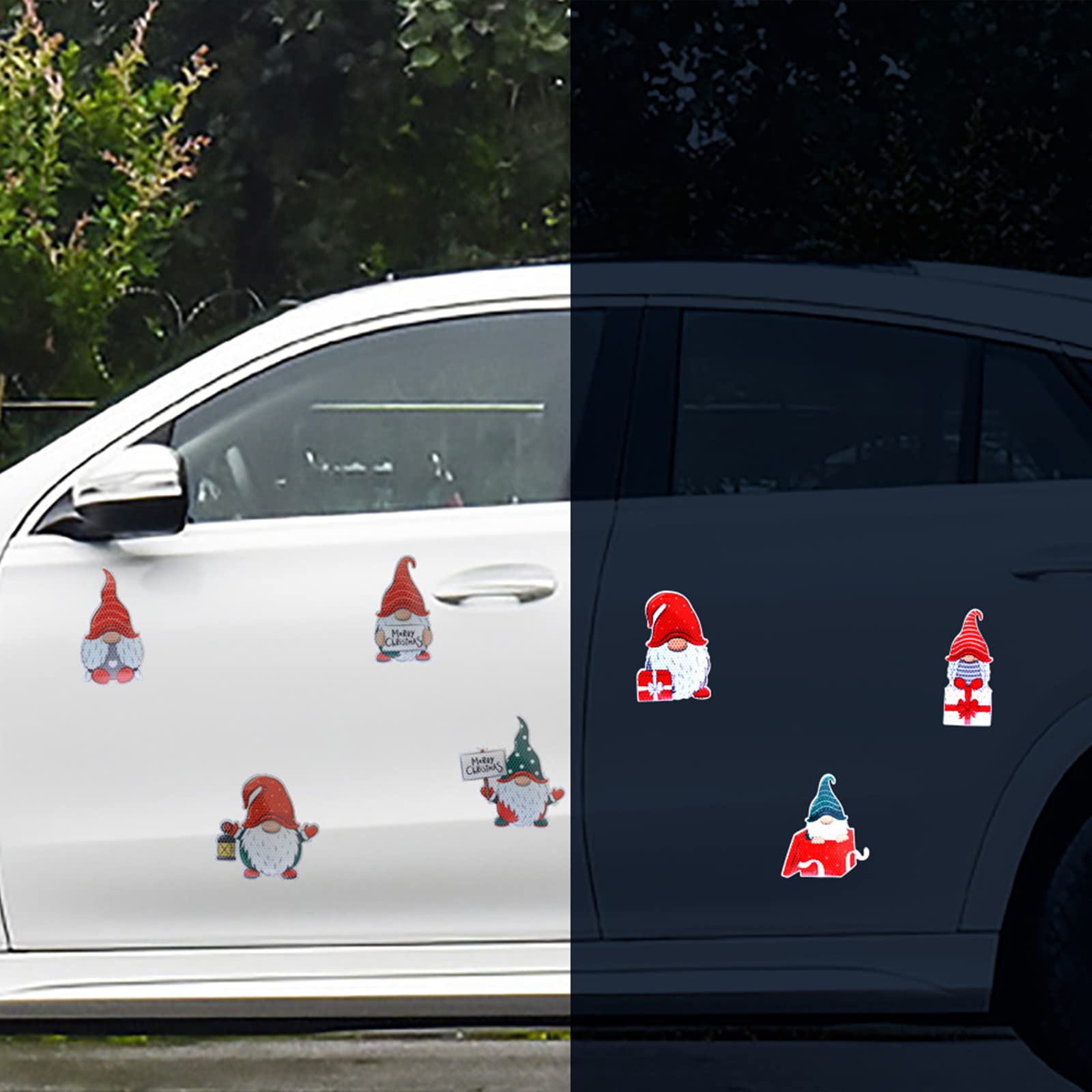 Adesivo Magnetico Natalizio Riflettente Per Auto - Lampadina Di Natale