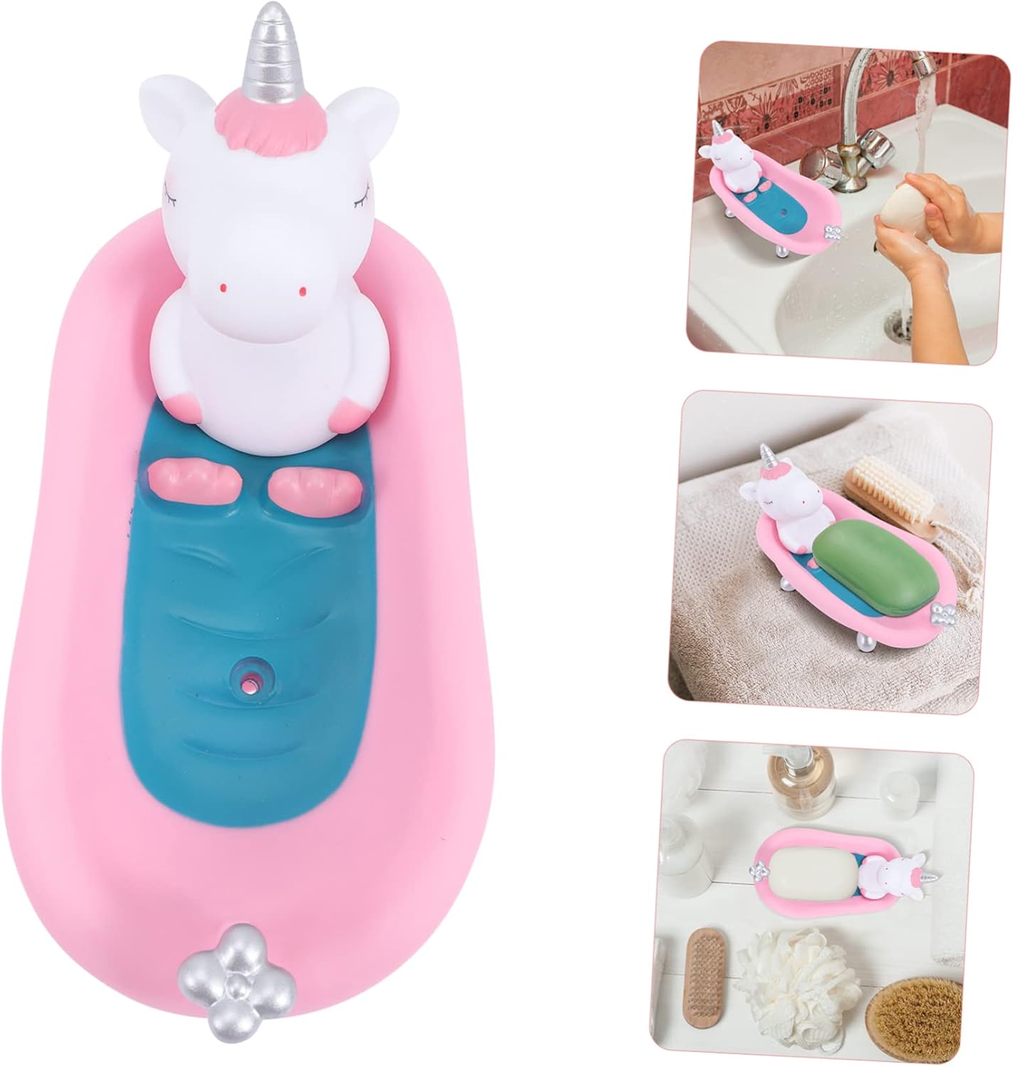 Decorative Cartoon Soap Dish Cute Soap Box Holder for Bathroom Kitchen Countertop Pattern Tray for Sponge Storage Household Supplies
