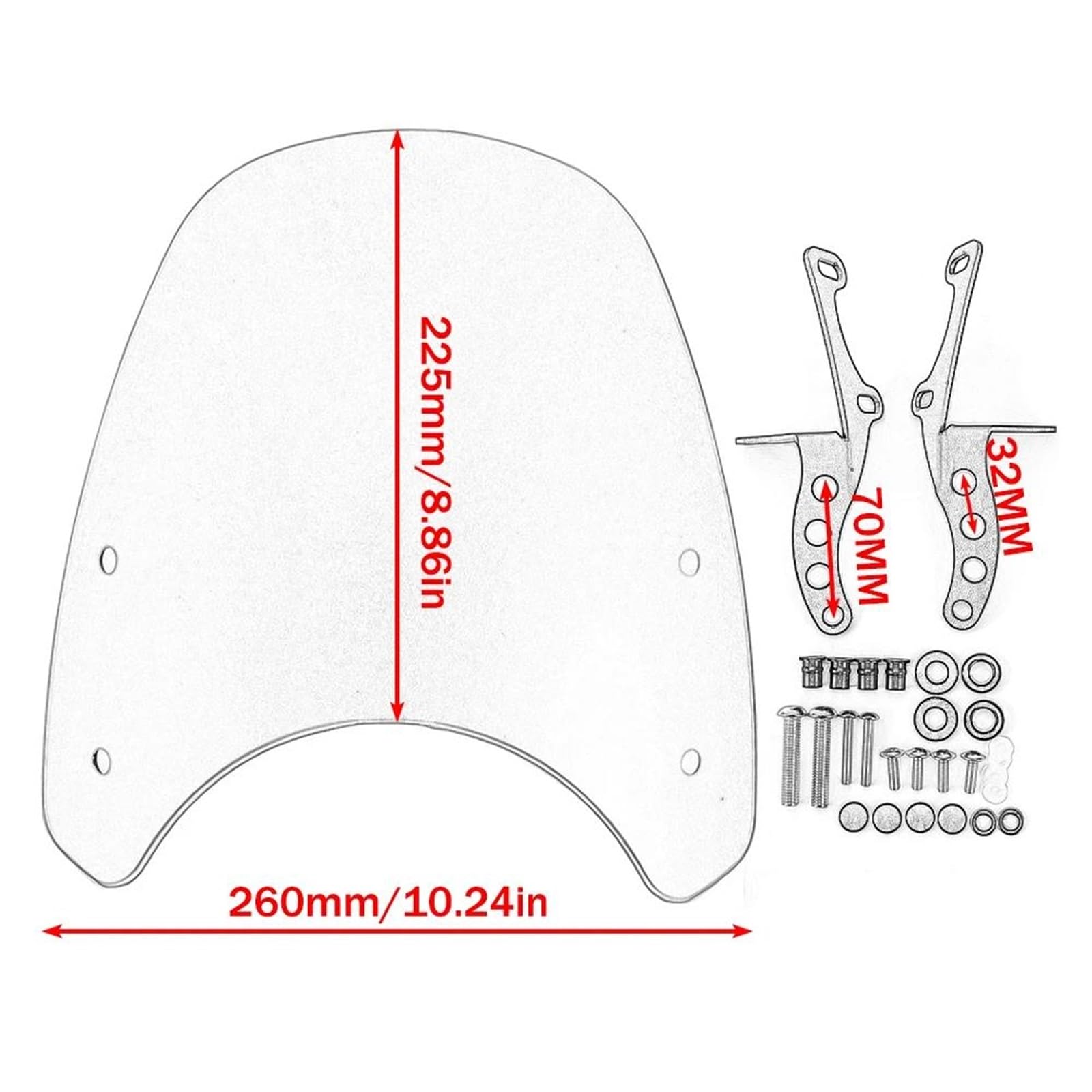 Pantalla Deflectores De Parabrisas Motocicleta para Kawasaki para Eliminator 500 2024-2025 Protector De Carenado, Alerón Y Deflector Delantero Carenado De Alerón(Negro)