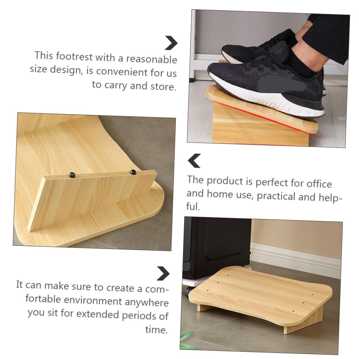 SOIMISS Reposapiés Inclinado Debajo del Escritorio para Oficina y Hogar Material Sintético y Diseño Ergonómico para Mayor Comodidad
