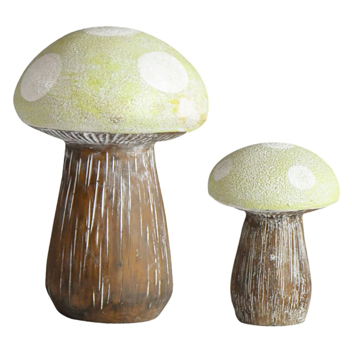 2pcs Resin Mushroom Figurines for Garden Decor Cute Toadstool Statues for Outdoor Ornaments for Holiday and Seasonal Decorations