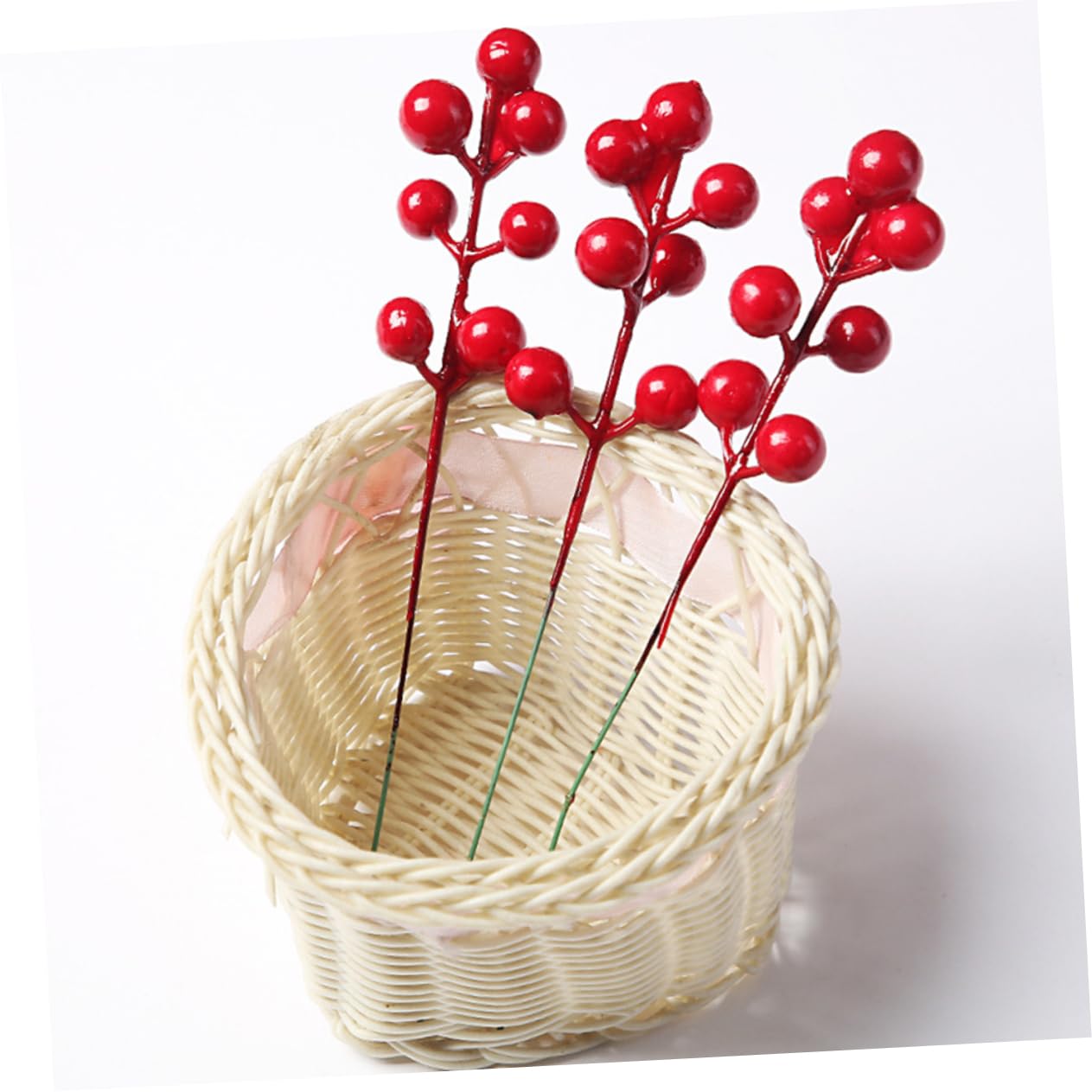 PRETYZOOM 40 Piezas Pasta de simulación decoración de Mesa decoración del árbol de Navidad Artificial Flowers Christmas Tree Decorations Frutos Rojos Artificiales Adornos de