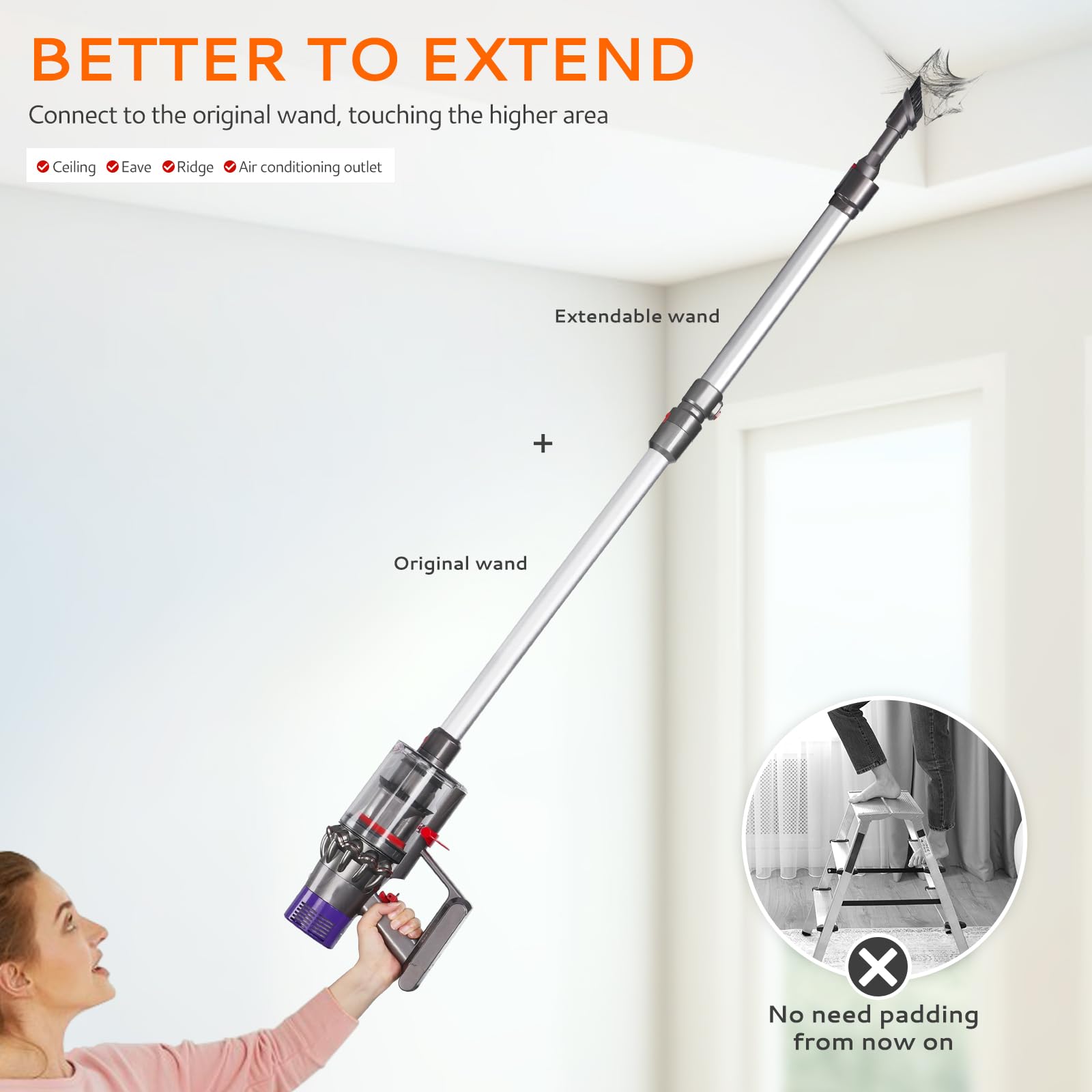 Amazon.co.jp: 伸縮型延長ロングパイプ交換用ダイソン SV10 SV11 SV15