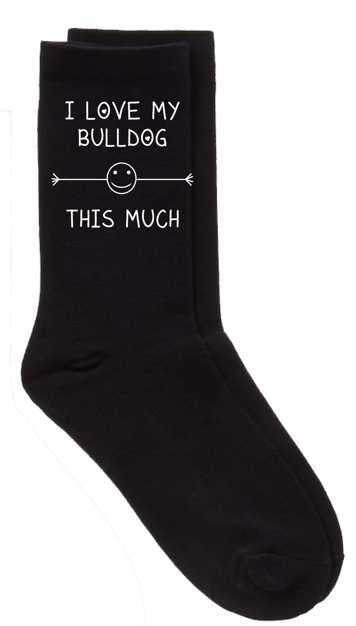 I Love My Bulldog This Much Socks Mens Black Sock Pet Present Dog Fathers Day Christmas Birthday