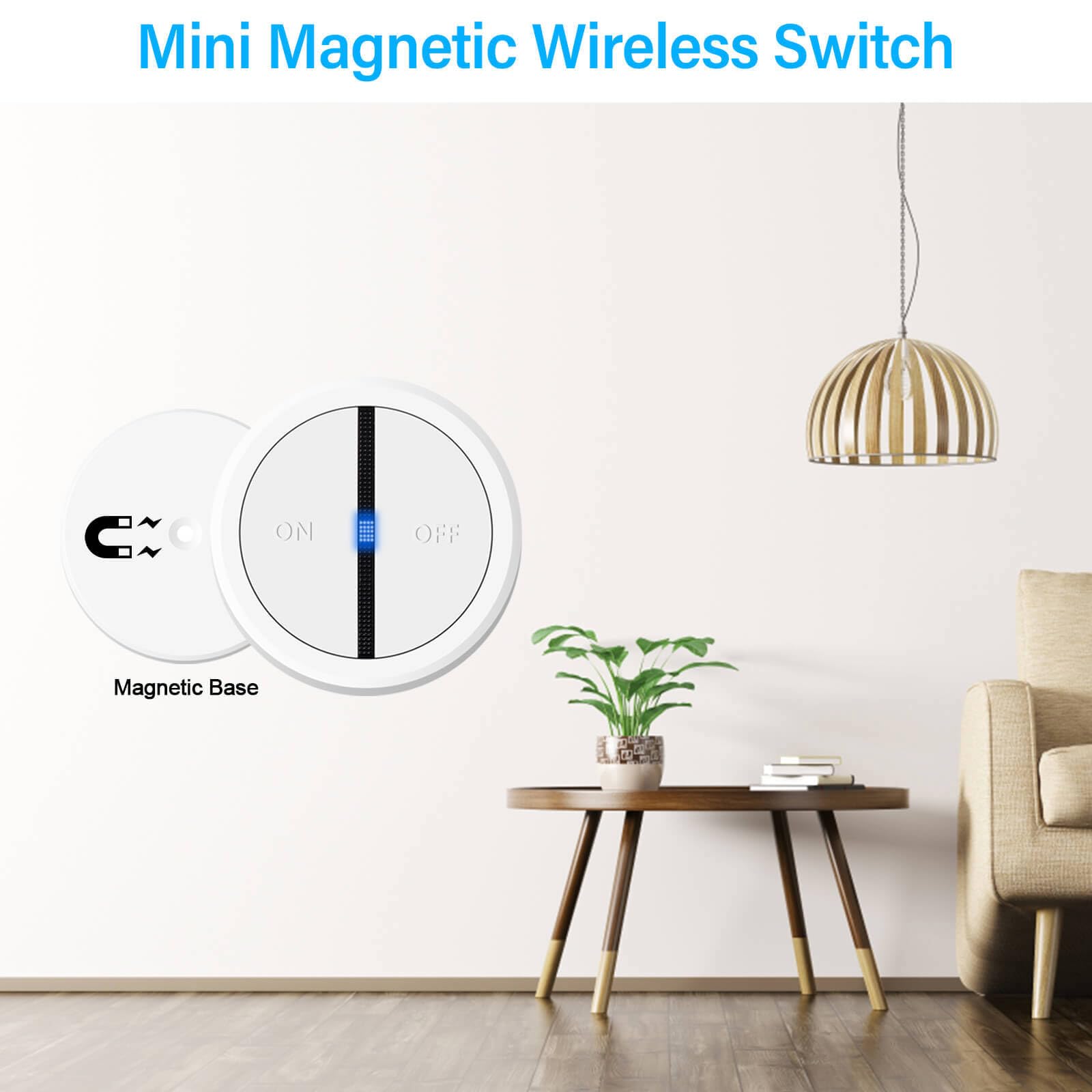 Funk Lichtschalter,NineLeaf 2PK Fernbedienung Wandschalter mit LED-Anzeige,ohne Verkabelung wandmontierbar,IP66 wasserdicht für innen und außen,Haushalt und Büro,weiß