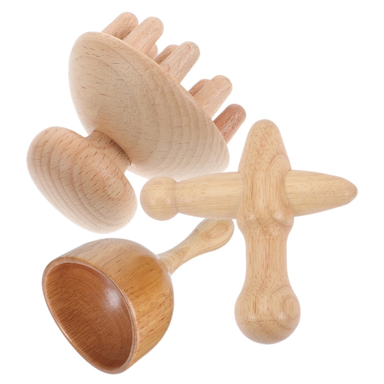 Holz Massagegerät Satz für Zuhause und Unterwegs, Beige, 1 Satz