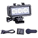 Suptig Diving Light - Waterproof Underwater Light for Gopro Hero 13/12/11/10/9/8/7/6/5/4/3/3+/Session/AKASO/DJI Osmo - 147ft (45m)