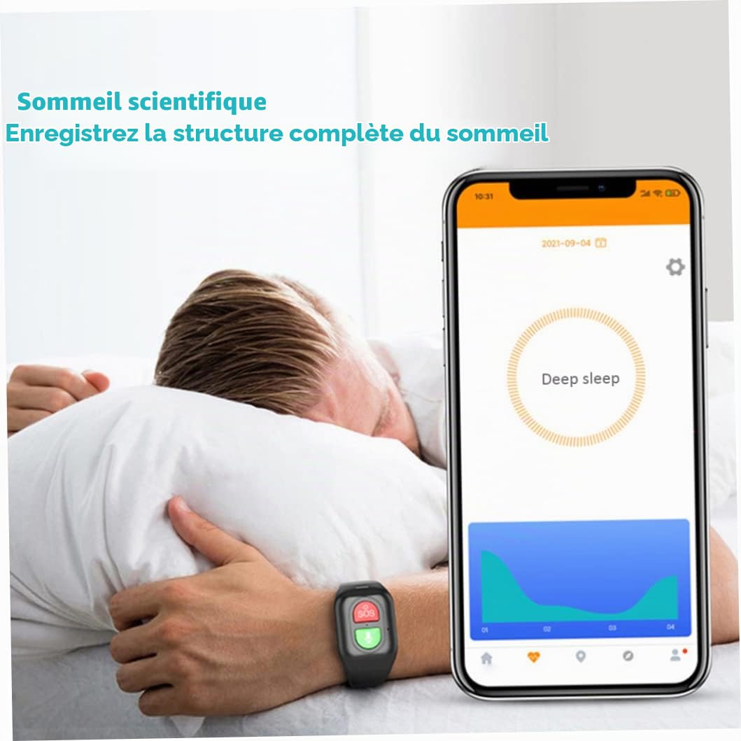 Yeory Bracelet SOS Bracelet de localisation GPS d'appel d'urgence Montre Fitness pour Les Seniors et Les Enfants, 'Urgence