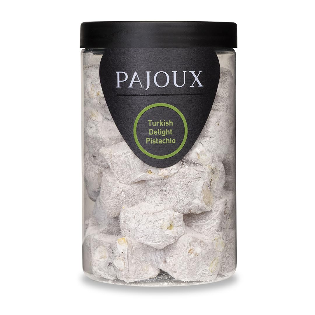 Turkish Delight Pistachio (Large) 295g | Lokum, Traditional Lokum Dessert, Handmade, Vegan & Vegetarian Friendly, Turkish Delight in a Gift Jar