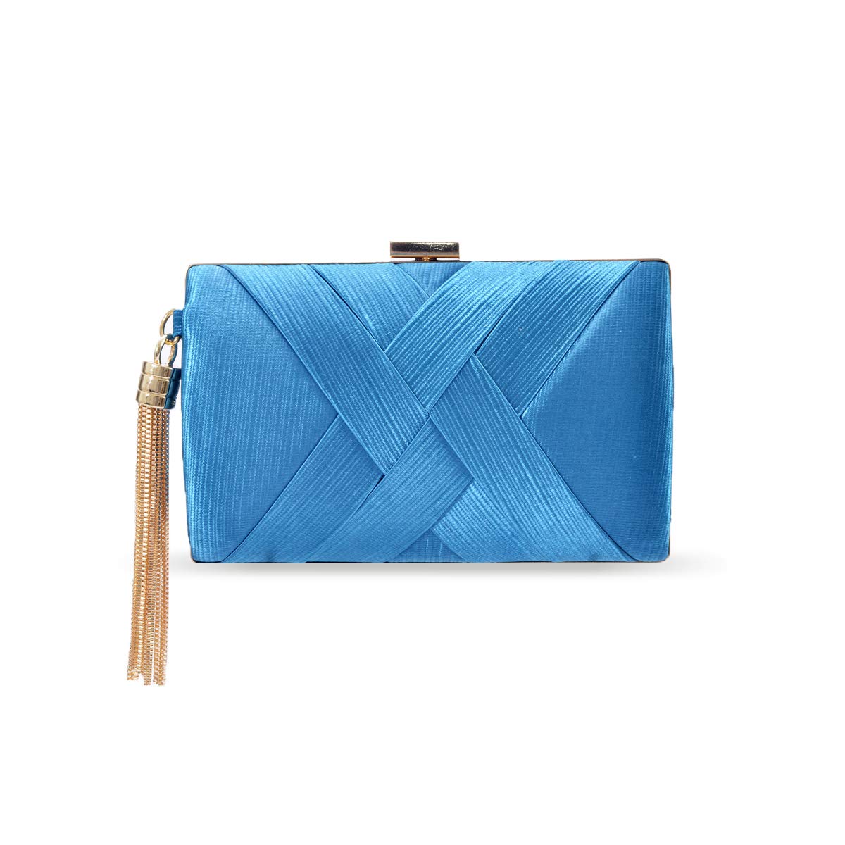 zebrum Womens Evening Clutch Bag Designer Evening Handbag Hand Bag,Lady Party Wedding Clutch Purse (Elegant Tassel-Lake Blue)