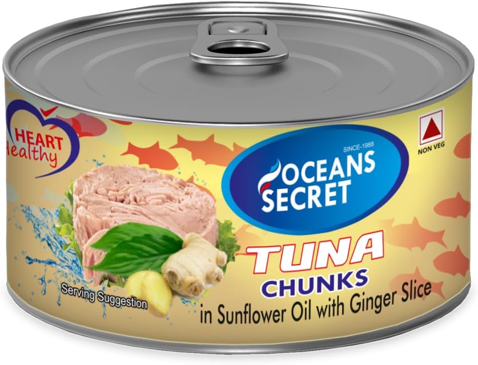 Oceans Secret Tuna Chunks in vegetable oil with in Ginger slice, 180g (1)