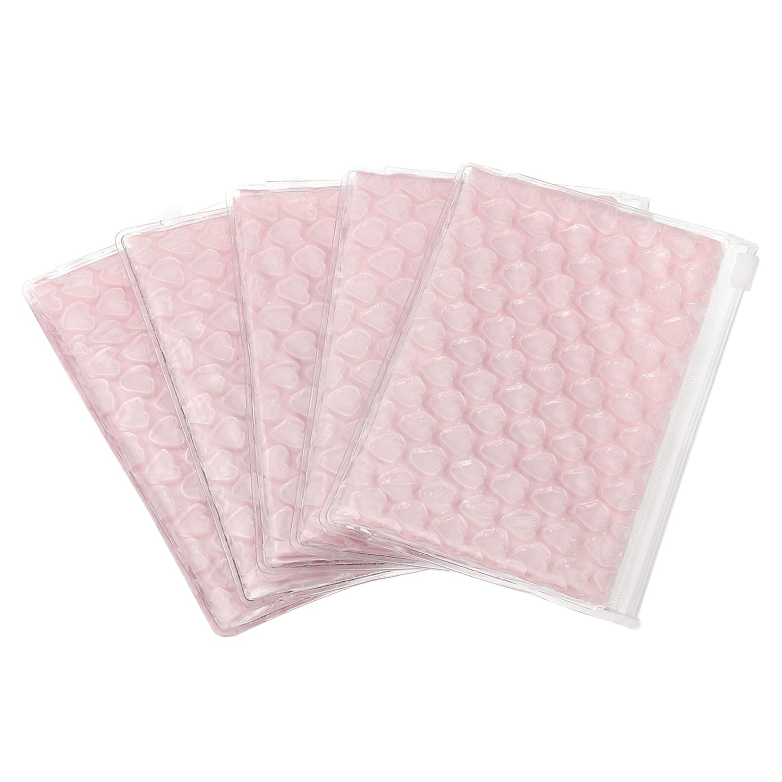 PATIKIL Clear Bubble Bags, (22 x 15cm, Pink) (6 Pcs), Lightweight Economic Heart Bubble Wrapping Pouches Zipper Packing Cushioning Bag, Suit for - Mailing Shipping/Packaging/Storage