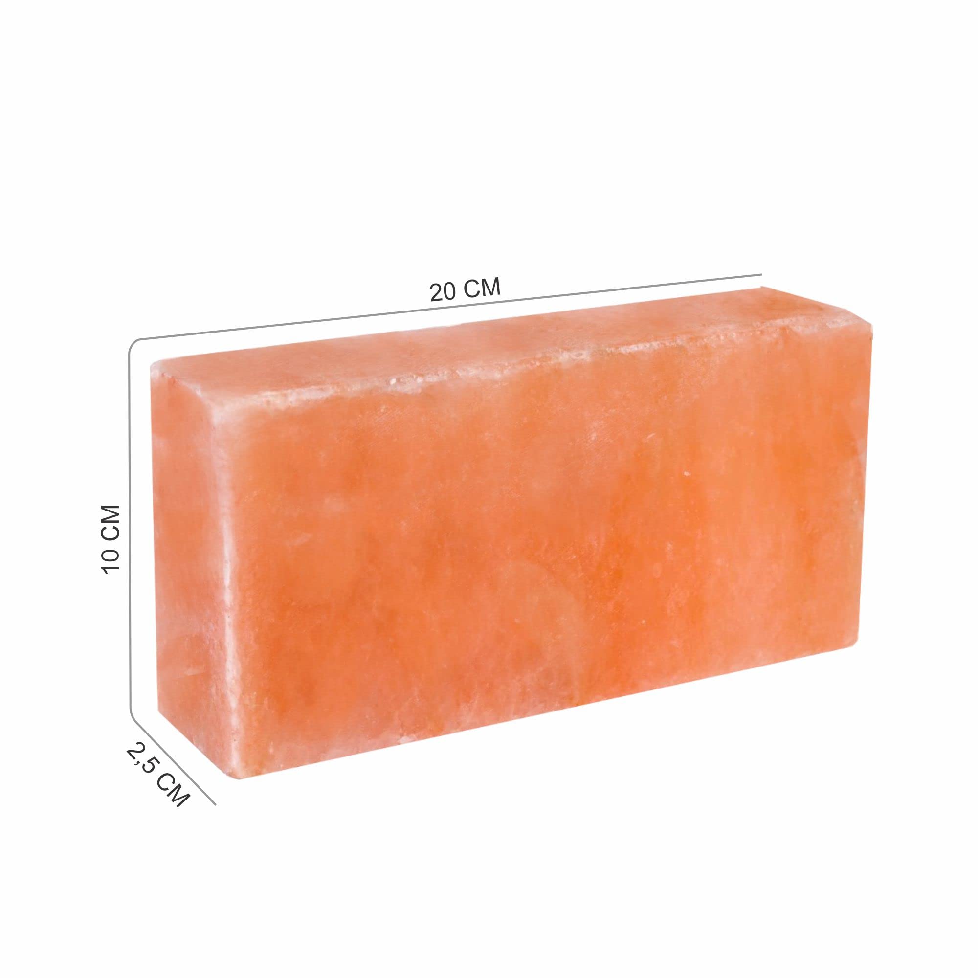 SalNatural Salzfliese aus Kristallsalz. 20x10x2.5 cm Salzstein für Sauna, Salzräume, Salzgrotten. Beleuchtete Salzwand im Wellness- und Wohnbereich,Sauna & Infrarotkabinen (20)