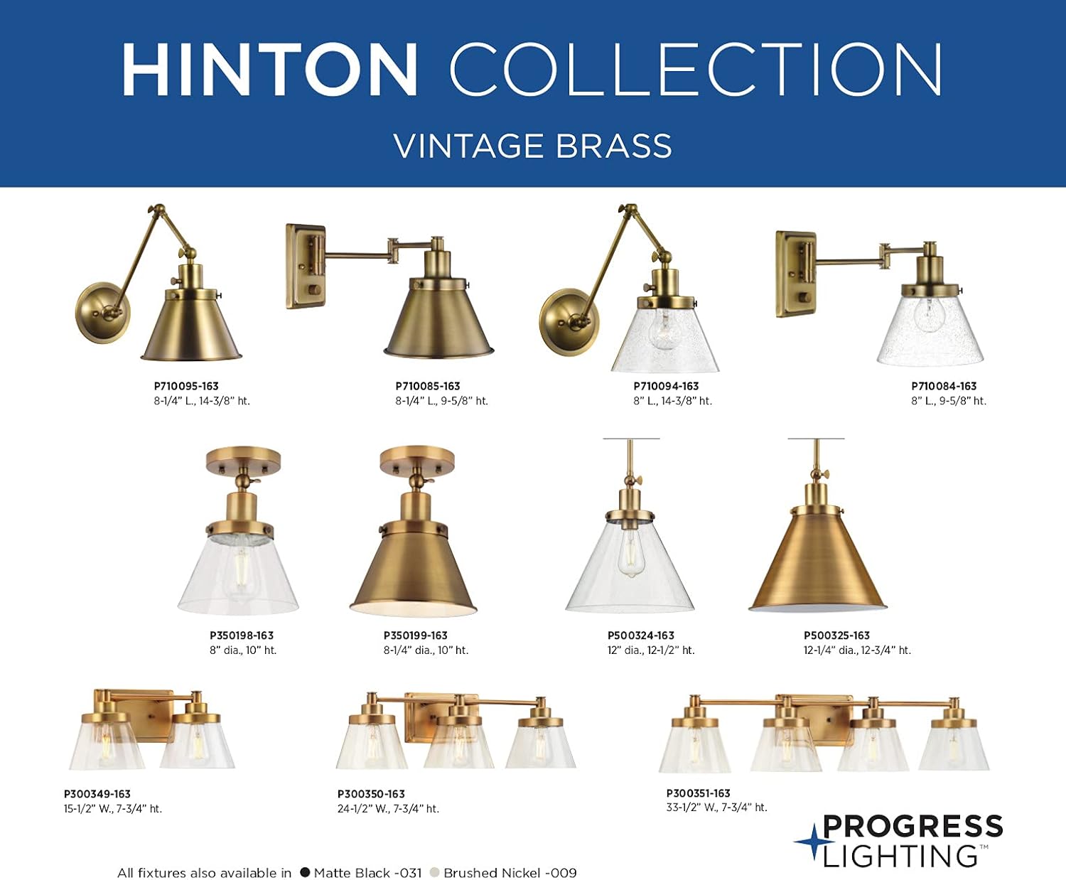 Progress Lighting P350199-163 Transitional One Light Flush Mount from Hinton Collection in Brass Finish, 10.00x8.25x8.25