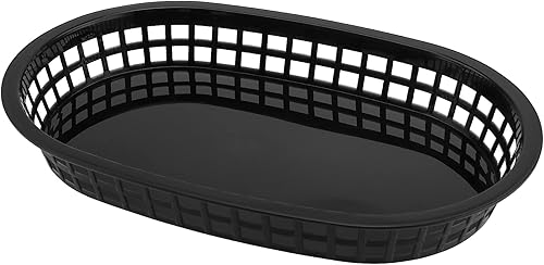 Miniatura 8 de MANCHAP Paquete de 50 cestas de plástico de 10.6 x 7 pulgadas para servir comida rápida, cesta ovalada de plástico para servir alimentos para pan,