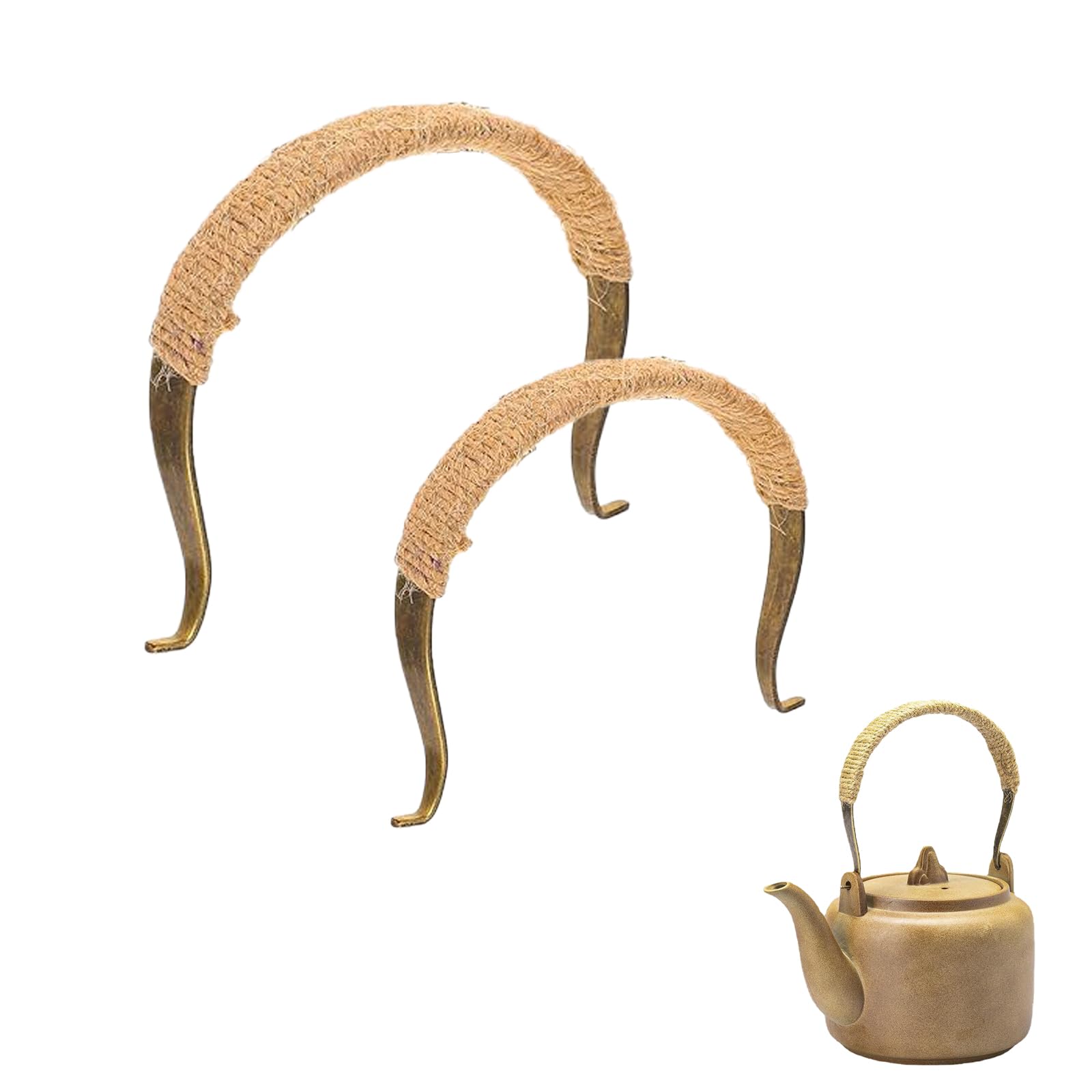2 Piezas Tetera De Repuesto Mango De Ratán, Sustitución Del Asa De La Tetera, Mango De Tetera, Reemplazo Del Mango De La Tetera, Mango De Tetera Resistente Desgaste, Para Teteras De Cerámica